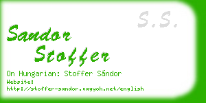 sandor stoffer business card